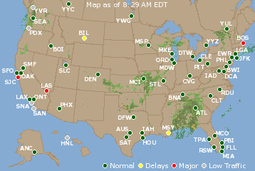 National Airport Delays Map