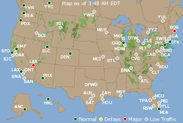 National Airport Delays Map