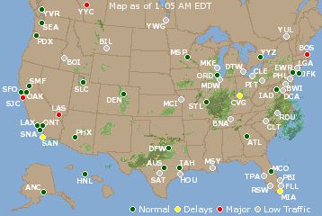National Airport Delays Map
