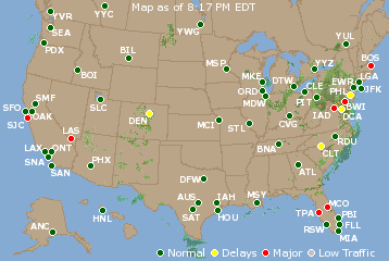 National Airport Delays Map