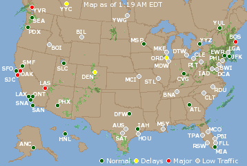 National Airport Delays Map