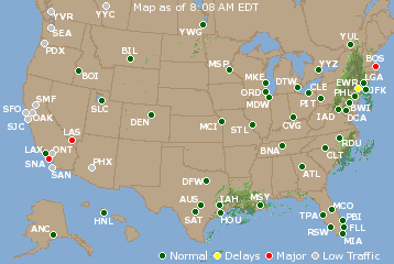National Airport Delays Map