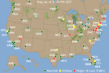 National Airport Delays Map