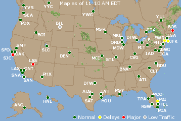 National Airport Delays Map