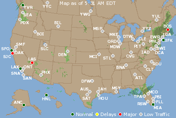 National Airport Delays Map