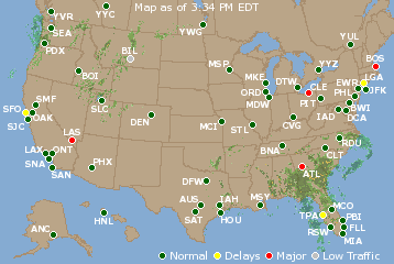 National Airport Delays Map