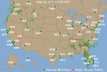 National Airport Delays Map