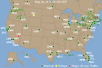 National Airport Delays Map