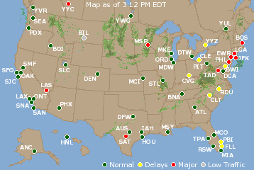National Airport Delays Map