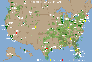 National Airport Delays Map