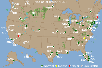 National Airport Delays Map
