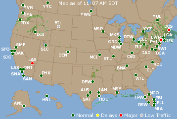 National Airport Delays Map