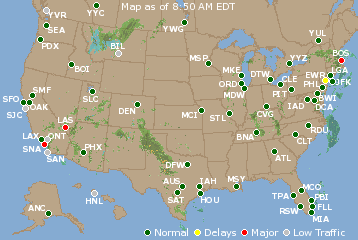 National Airport Delays Map