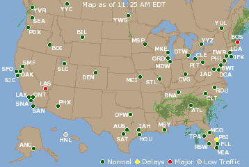 National Airport Delays Map