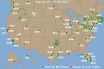 National Airport Delays Map