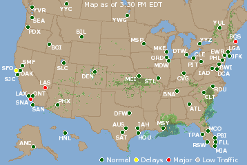 National Airport Delays Map
