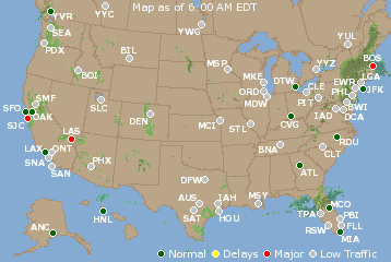 National Airport Delays Map