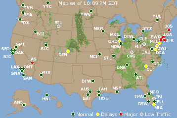 National Airport Delays Map