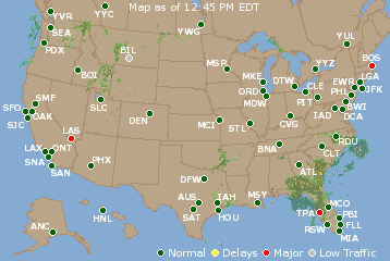 National Airport Delays Map