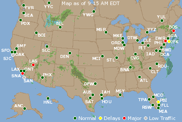 National Airport Delays Map