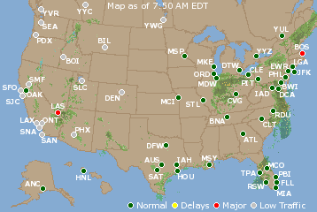 National Airport Delays Map