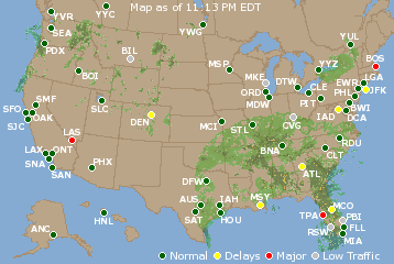 National Airport Delays Map