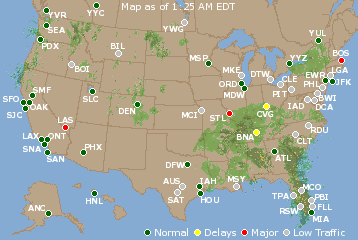 National Airport Delays Map