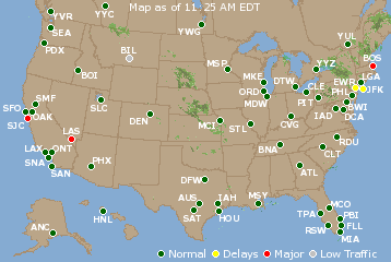 National Airport Delays Map
