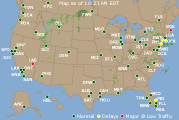 National Airport Delays Map