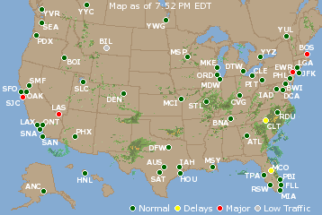 National Airport Delays Map
