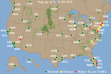 National Airport Delays Map