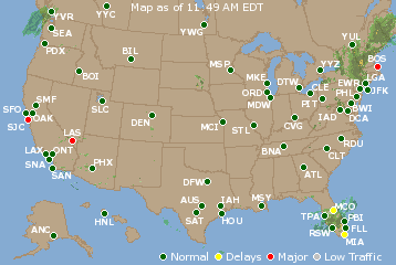 National Airport Delays Map