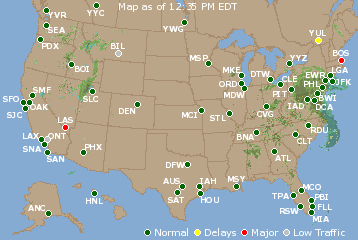National Airport Delays Map