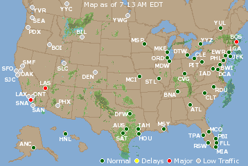 National Airport Delays Map