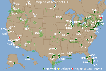 National Airport Delays Map