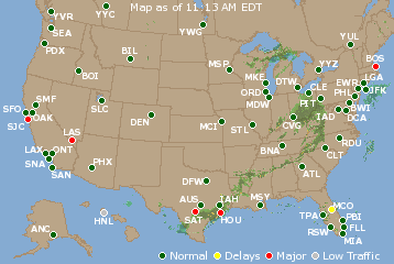 National Airport Delays Map