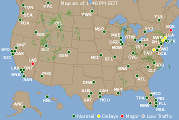 National Airport Delays Map