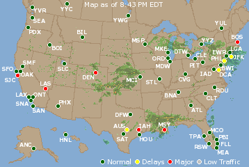 National Airport Delays Map