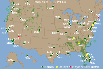 National Airport Delays Map