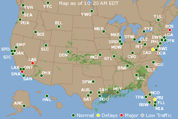 National Airport Delays Map