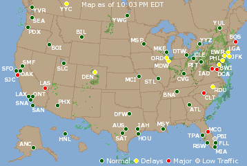 National Airport Delays Map
