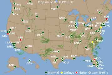 National Airport Delays Map