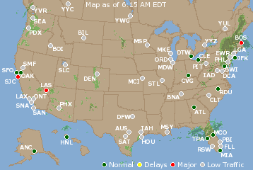 National Airport Delays Map