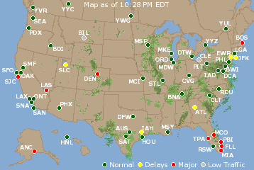 National Airport Delays Map