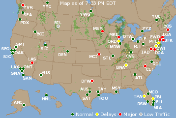 National Airport Delays Map