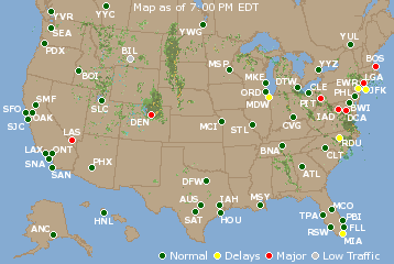 National Airport Delays Map