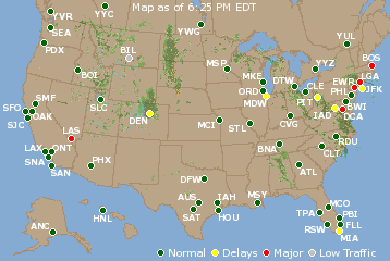 National Airport Delays Map