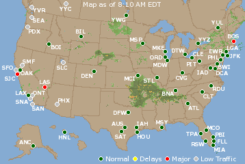 National Airport Delays Map