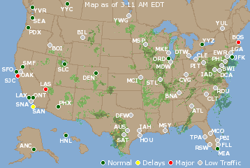 National Airport Delays Map
