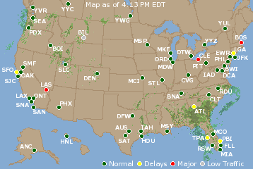 National Airport Delays Map